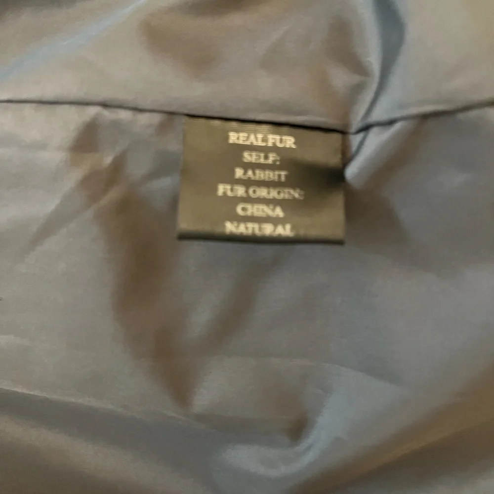 Adrienne Landau Rabbit Fur Jacket White & Grey Like New - Picture 5 of 10